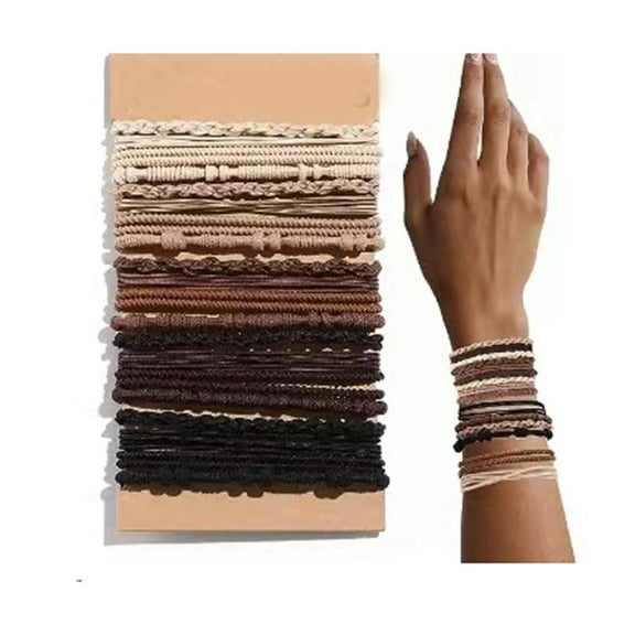 1 set 20Pcs Nylon Hair Ties with Alloy and Plastic Finding Mixed Color 160mm