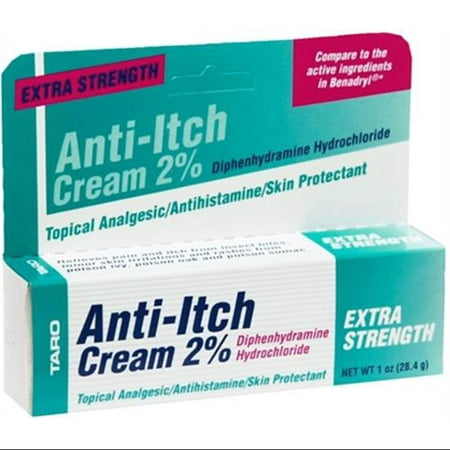 2 Pack - Taro Diphenhydramine Anti-Itch Cream 2% Extra Stregnth 1 oz