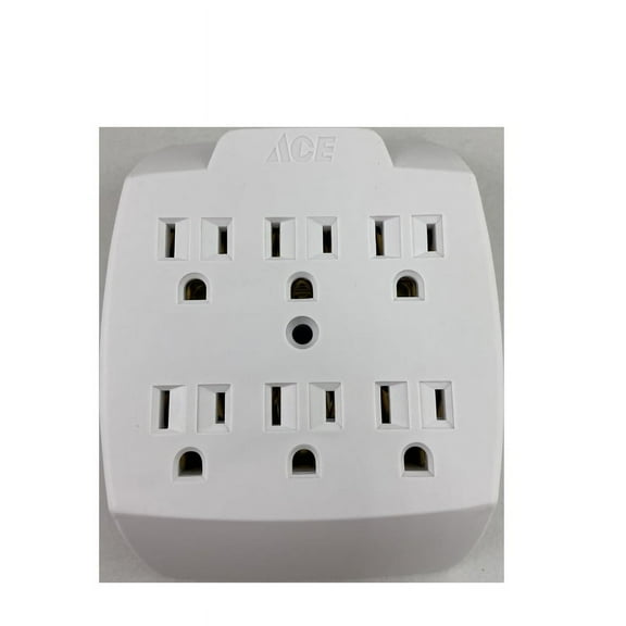 Projex 3539608 Grounded 6 Outlets Adapter, White
