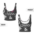 thumbnail image 5 of Haiem I Love Coffee Pattern Womens Sports Bra - U Neck Padded Low Impact Yoga Bra Workout Crop Top Gym Moisture-Wicking Workout Vest -XX-Large, 5 of 9