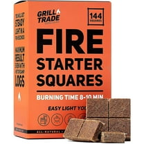 Grill Trade Fire Starter Squares 144, Easy Burn Your BBQ Grill, Camping Fire, Wood Stove, Smoker Pellets, Lump Charcoal - Fireplace Cubes - Ideal Barbeque Accessories
