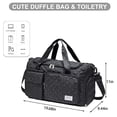 thumbnail image 2 of Small Gym Bag for Women, Travel Duffle Bag with Shoe Compartment, Black Checkered, 2 of 6