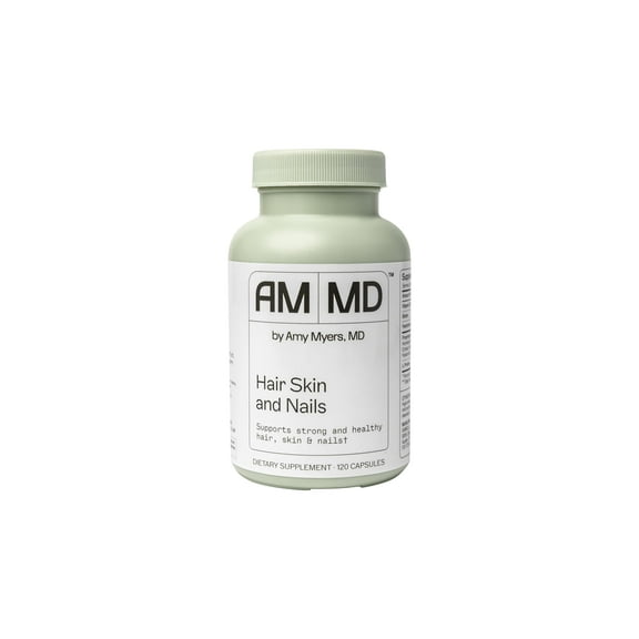 Amy Myers MD Hair Skin and Nails - Supports Strong Hair, Radiant Skin & Healthy Nails - L-Proline, Horsetail, Hyaluronic Acid - Gluten-Free - 120 Capsules (30 Servings)