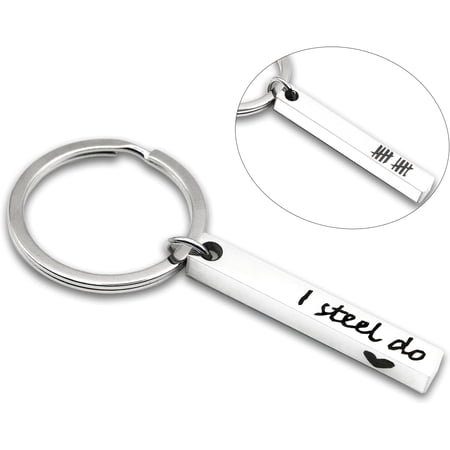10th Anniversary Steel Gifts Christmas Stocking Stuffers for Husband Wife Wedding 10th Steel Anniversary for Couple Valentine s Day Gifts for Him Her Steel Gift Cool Anniversary Keychain