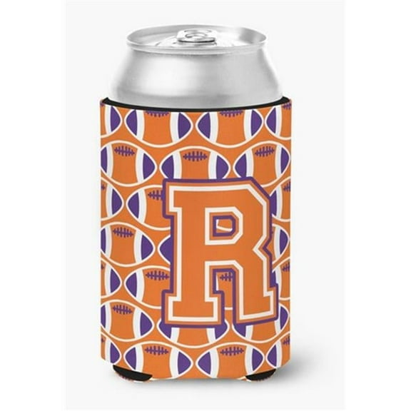 Letter R Football Orange, White & Regalia Can or Bottle Hugger
