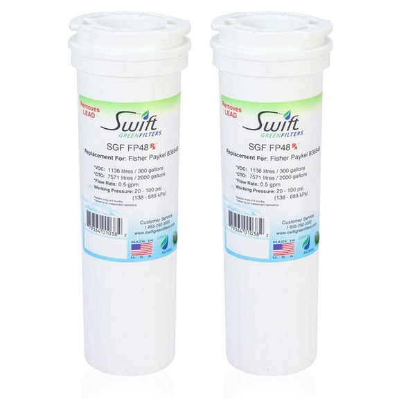 Swift Green Filters Pharmaceutical Replacement for Fisher & Paykel 836848 Refrigerators Water Filters(Pack of 2)