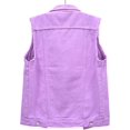 thumbnail image 2 of XINQIHANG Women's Ripped Lapel Collar Button Up Sleeveless Frayed Denim Vest Jacket, 2 of 7