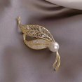 thumbnail image 5 of Leaves Brooch Pearl Flashing Diamond Corsage, 5 of 5