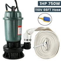 iMeshbean 1HP Sewage Pump 750W 4000GPH Cast Iron Sump Pump w/66ft Hose 110-120V Float Swit