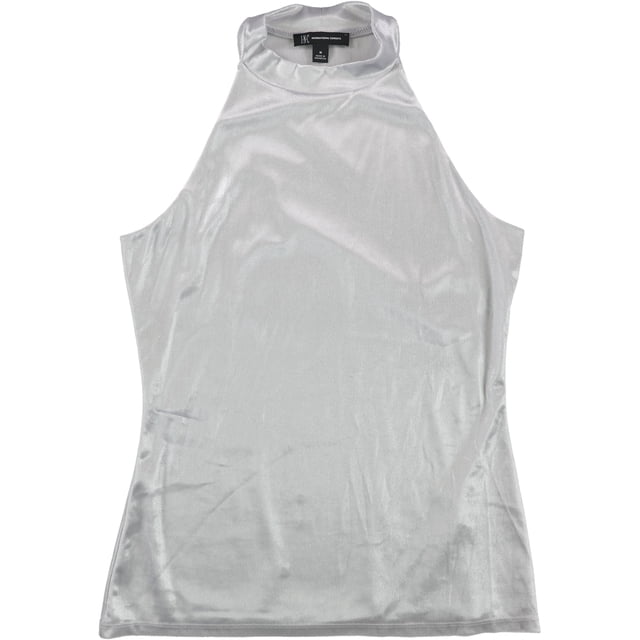INC Shine Halter Top Camisa para mujer, gris, pequeña