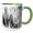 Green/White, variant on 3drose, Black and White Reverse Silhouette of Tropical Palm Tree Fronds, 11oz Mug