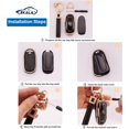 thumbnail image 4 of LAICAIW for Tesla Key Fob Cover Holder, 3 Buttons Soft TPU Key Fob Protector with Leather Key Fob Keychain Fit for Tesla Model 3 Model S Model Y Smart Key Fob Case Black Gold(BP-TSL), 4 of 6