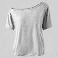 thumbnail image 4 of Jamsmile Toddler Girls Tshirts Summer Off Shoulder Casual Solid Color Tee Shirts Daily Wear Basic Children Girls T-Shirts Tops, 4 of 4