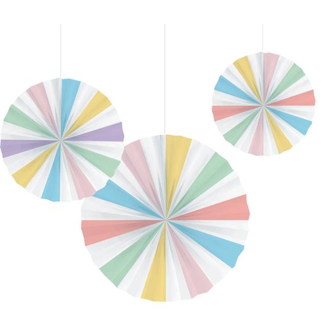 Creative Converting 346400 Fans de Papier de Fêtes Pastel de 16 x 12 x 10 Po - 18 Chiffres