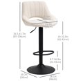 thumbnail image 3 of HOMCOM Tabourets de Bar Ensemble de 2 Tabourets de Comptoir Pivotants Réglables, 3 of 10