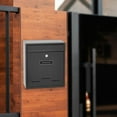 thumbnail image 6 of Modern Wall Mount Mailbox, Lockable Rainproof Box, Large Capacity Mail Box ,Post Letter, Letter Box for Office External Outdoor Gate Black, 6 of 8