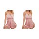 thumbnail image 3 of Guardurnaity Body Sexy de algodón sin alambre para aniversario, pijama sin mangas, mono de encaje envolvente, ropa de dormir, dulce regalo, camisón, Rosado SG 2piezas Guardurnaity CBP378901, 3 of 6