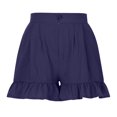 thumbnail image 2 of Mujer Pantalones cortos de verano Cierre de botones Volantes Dobladillo Piernas anchas Casual Pantalones cortos para uso diario, 2 of 6