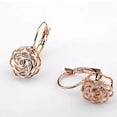 thumbnail image 2 of ROSE IS A ROSE 18kt Rose Crystal Earrings In White Yellow And Rose Gold Plating - 18kt Rose Gold Plt., 2 of 2