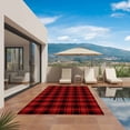 thumbnail image 3 of Red Black Plaid Outdoor Rug for Patio/Deck/Porch, Non-Slip Large Area Rug 3 x 5 Ft, Vintage Farmhouse Abstract Buffalo Check Indoor Outdoor Rugs Washable Area Rugs, Camping Rug Carpet Runner, 3 of 8