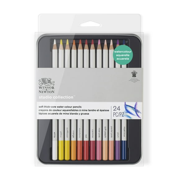 Winsor & Newton Studio Collection Watercolor Pencil Tin Set, 24-Colors