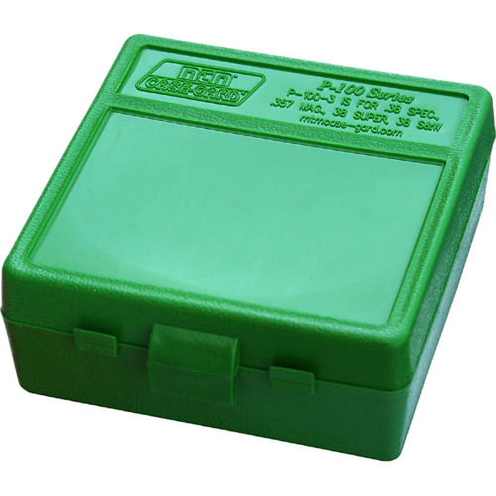 MTM 100RD PSTL BX 38-357 GRN AMMO BOX