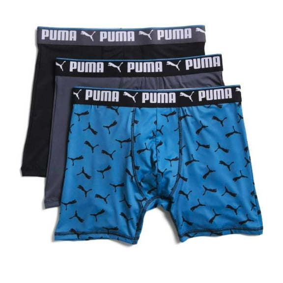 PUMA MEN'S 3 PACK - PHG 243 841 BLUE - LARGE - UNDERWEAR X3 BOXER BRIEF