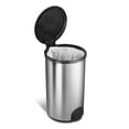 thumbnail image 5 of Nine Stars Toe Touch Automatic Trash Can, 12 Gallon Stainless Steel, Foot Sensor Hands-Free Soft-Close Lid Garbage Bin, Silver, 5 of 9