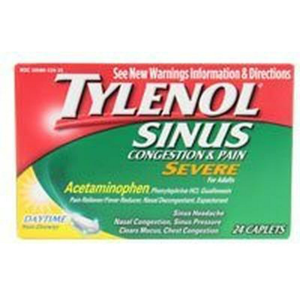 2 Pack - TYLENOL Sinus Congestion & Pain, Severe Caplets ...