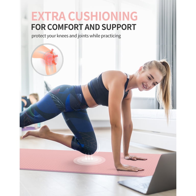CAMBIVO Yoga Mat, 6mm Thick Eco Friendly TPE Workout Mat with