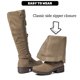 thumbnail image 2 of Botas hasta la rodilla Ruiee GR23005 para mujer, color topo, PU, talla 8, 2 of 7
