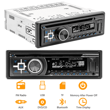 ESSGOO Single DIN Car Stereo Head Unit, Bluetooth 5.1 Car Player with FM Radio Audio Receiver, Support CD DVD Playback, New