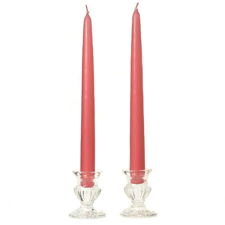 1 Pair Taper Candles Unscented 6 Inch Mauve Tapers .88 in. diameter x 6 in. tall