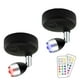 thumbnail image 2 of Pack de 2 luces de pared de 360° para interiores con control remoto | Iluminación ambiental RGB, 13 colores, 3 modos | Funciona con pilas, control por pulsación | Temporizador | Montaje adhesivo |, 2 of 5