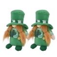thumbnail image 5 of Muñeca de gnomos, bonito sombrero verde hecho a mano, decoración del día de San Patricio sin rostro para habitación, sofá y mesa (muñeca de mujer), 2 uds., 5 of 5