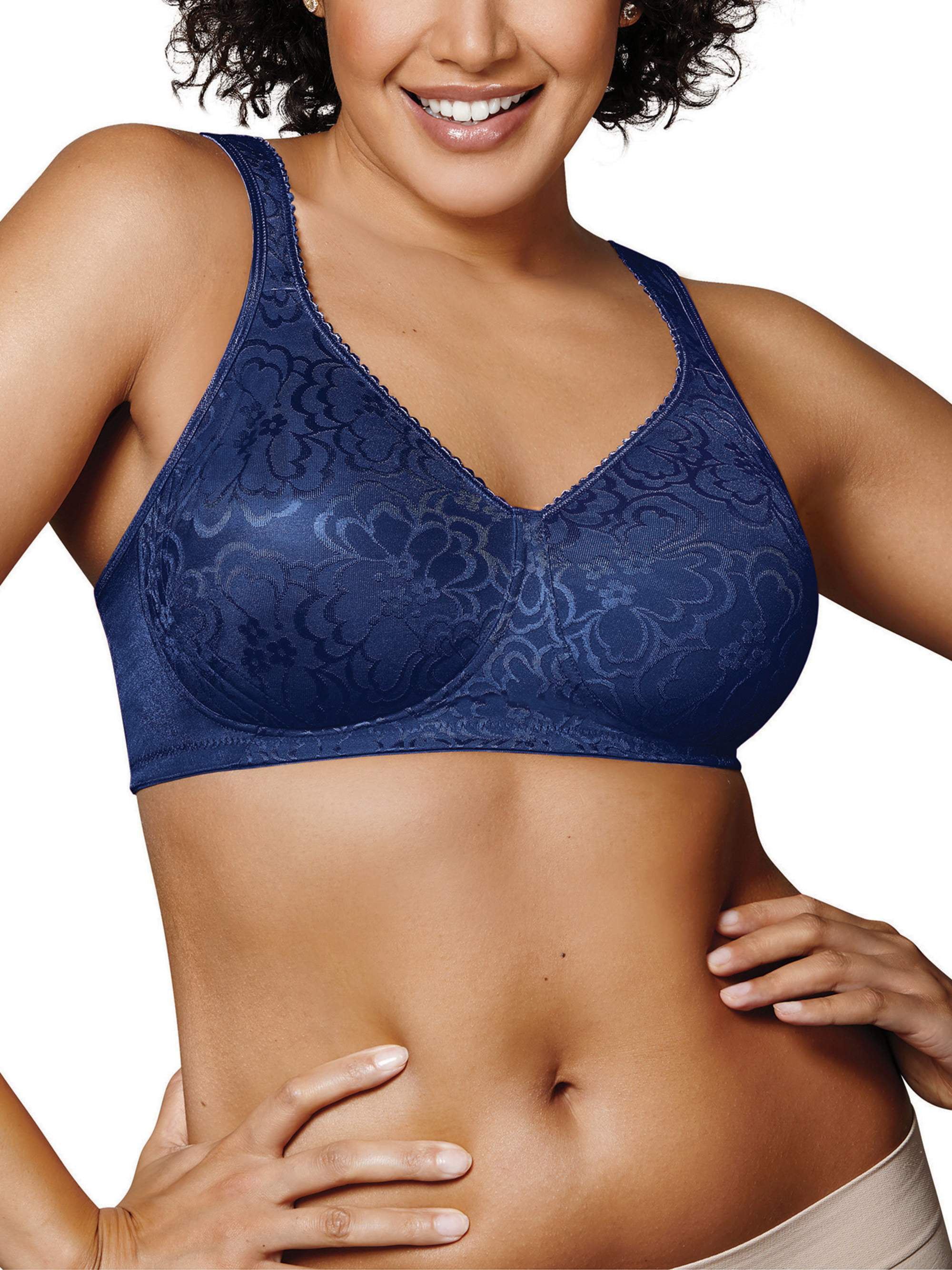 Womens 18 Hour Ultimate Lift And Support Wireless Bra Blue Size 36c 