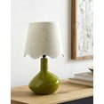 thumbnail image 5 of Livabliss Aviara Rustic Accent Table Lamp, 15-inch, Green with Gray Scalloped Shade, 5 of 5