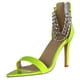 thumbnail image 2 of Sandalias de tacón alto con cadena en el tobillo y punta abierta con boca de pescado verde fluorescente para banquete para mujer Wmkox8yii nm2682, 2 of 5