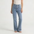 thumbnail image 6 of Flare Leg Jeans for Women, Audhol Women's Flare Bell Bottom Jeans Mid-High Waisted Stretch Wide Leg Denim Pants Bootcut Jeans for Women Light Blue M, 6 of 7