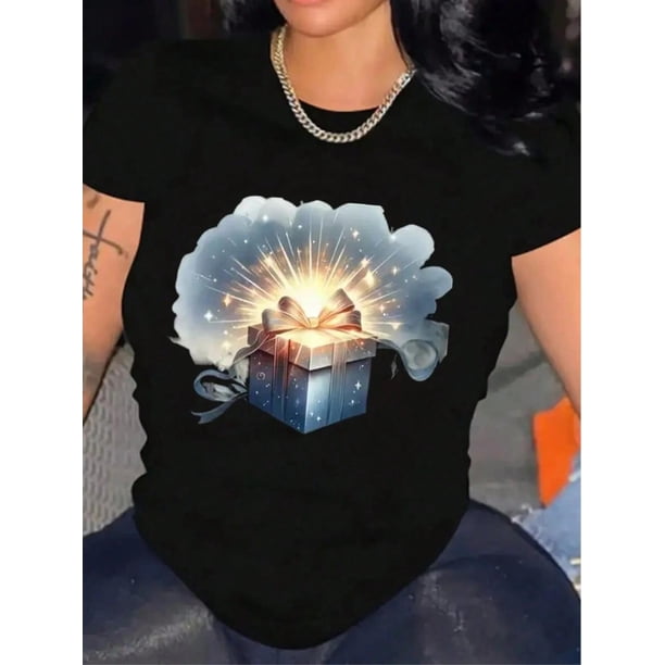 Women Trendy Gift Graphic Tee Short Sleeve T-Shirt Crew Neck Shirt Casual Comfy Tees For Daily WearCamisetas para mujer, lindas camisetas con estampado gráfico, de manga corta, estilo casual, para ve