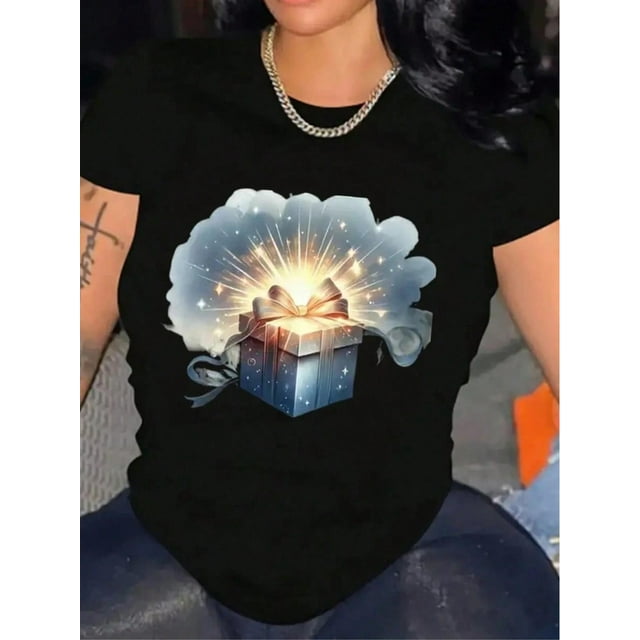 Women Trendy Gift Graphic Tee Short Sleeve T-Shirt Crew Neck Shirt Casual Comfy Tees For Daily Wear