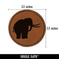 thumbnail image 2 of Woolly Mammoth Solid 2.5" Faux Leather Round Engraved Iron-On Patch - Brown, 2 of 6