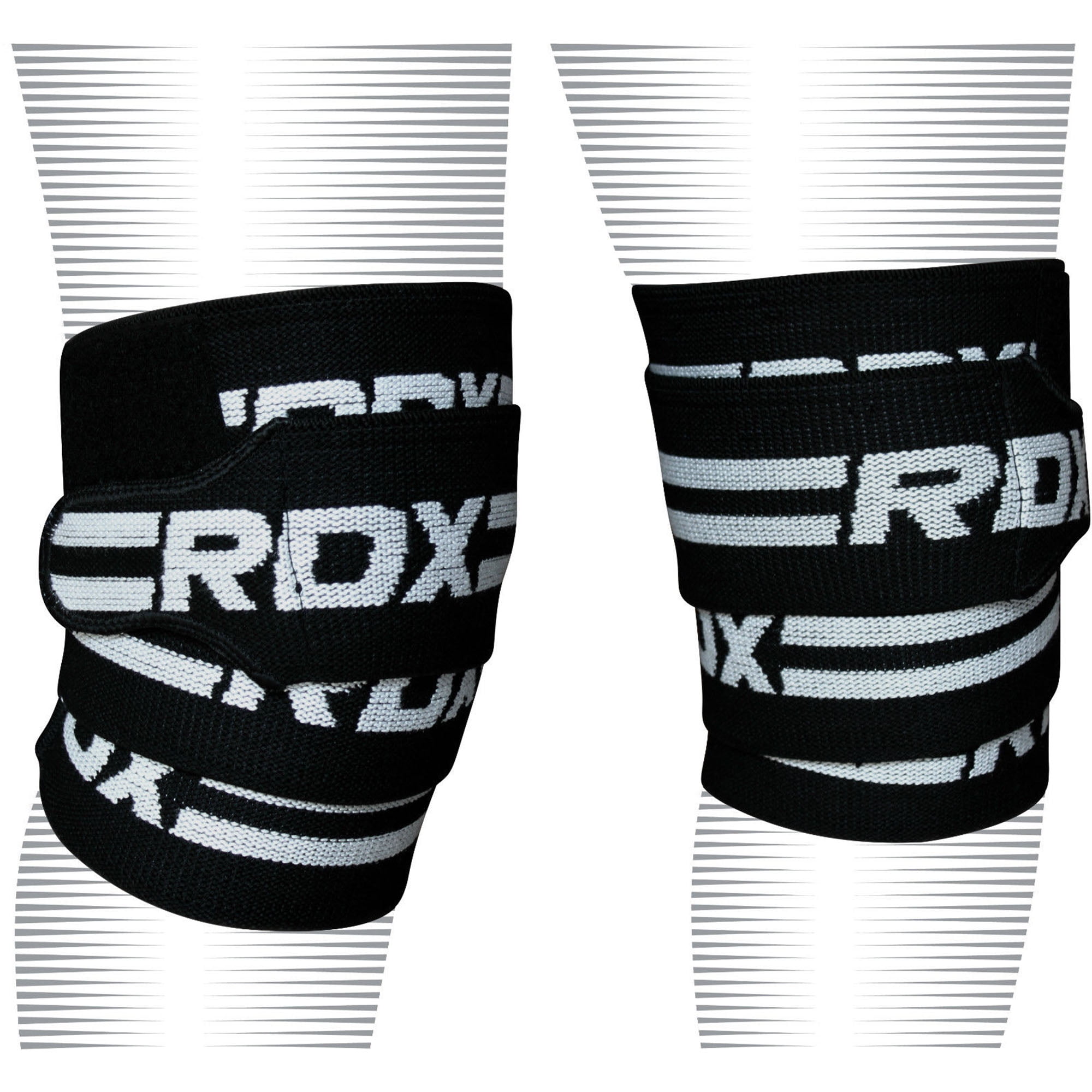RDX Pro Weight Lifting Knee Wrap Brace Support Protector Strap Black