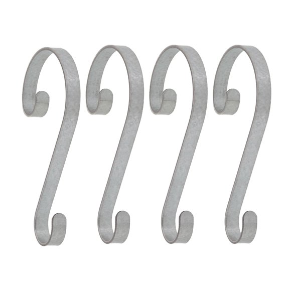 Haute Decor Stocking Scrolls® - Real Galvanized Steel Size: 4 Pack