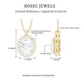 thumbnail image 6 of Rosec Jewels Oval Shape Cubic Zirconia Pendant Necklace with Halo for Women, 10K Yellow Gold, 6 of 7