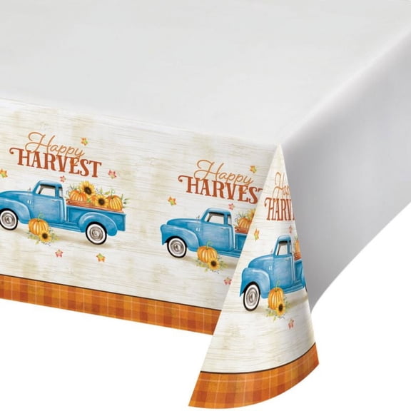 Autumn Harvest Truck Paper Tablecloth