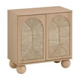 thumbnail image 6 of Nathan James Leah Boho Entryway Storage Cabinet or Sideboard Cabinet for Kitchen or Living Room with Ball-Style Feet, Natural Seagrass Door Fronts and Solid Wood Legs, Raw Oak, 6 of 6