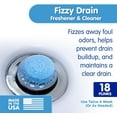 thumbnail image 2 of Fizzy Drain Cleaner and Freshener, Prevents Drain Clogs and Buildup, Removes Odors from Bathroom and Kitchen Sinks, Septic-Friendly, Made in the USA, Lemon Scent, 18 Tablets, 2 of 4