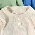 thumbnail image 3 of LIJCC T-Shirt en Coton Côtelé pour Filles, Manches Longues, Col Rond, Ourlet Incurvé, Tunique Unie, Coupe Ajustée, Basique, 3 of 8