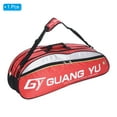 thumbnail image 3 of Uxcell 6 Racquet Waterproof Tennis Badminton Racket Bag Carrying Bag with Shoulder Strap, Red, 3 of 8